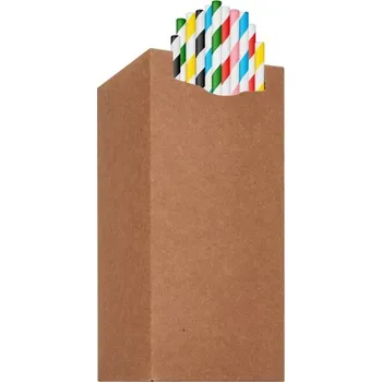 Jednorázové nádobí Papírová brčka 200mm sada 250 kusů