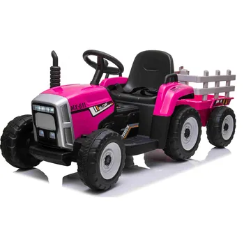 Elektrický traktor MX-611 s vlečkou, růžový