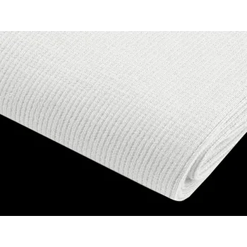 Galanterie Úplet bavlněný elastický žebrovaný - tunel METRÁŽ - 1 bílá