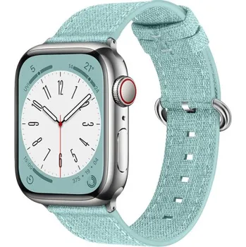 Řemínek na hodinky BSTRAP | BStrap Denim reminek na Apple Watch 42/44/45mm, light green (SAP015C13)