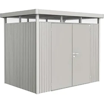 Zahradní domek Domek na nářadí Biohort HIGHLINE H1, stříbrná, dvoukřídlé dveře BH83029