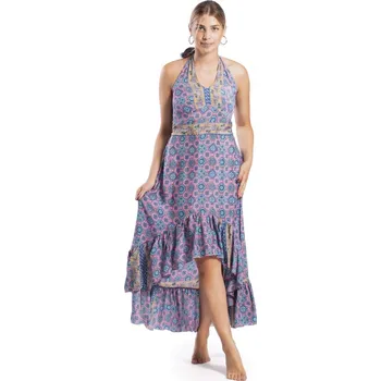 Dámské šaty Dlouhé šaty NIDHI modro-růžové