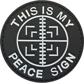 Nášivka PVC nášivka Peace Sign, černá