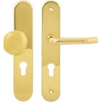 Dveřní kování Bezpečnostní klika vchodová TITAN mosaz lesklý Cobra