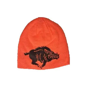 Čepice E-myslivost Zimní myslivecká čepice oboustranná - zelená - oranžová - Motiv Divočák