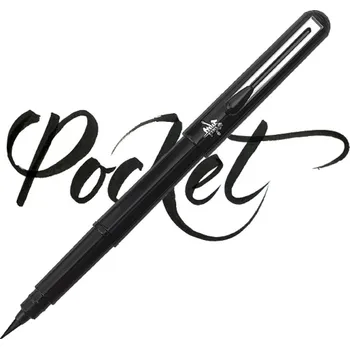 PENTEL Pocket Brush Pen, černý + 4x černý inkoust