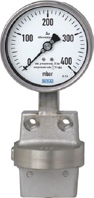 WIKA - Ursula Wiegand Ges.m.b.H. manometr 732.51.100 0/160mbar, 2 x G1/4B vnitřní, spodní přip., PN 6 bar