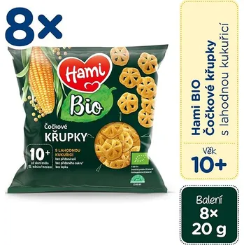 Hami Bio čočkové křupky s kukuřicí 8× 20 g, 10+