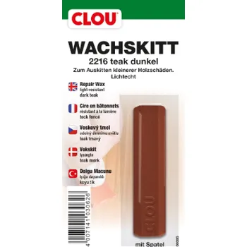 Tmel CLOU Voskový tmel CLOU Wachskitt 2216 Teak tmavý 7,5cm