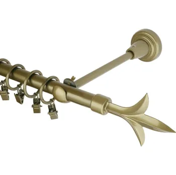 Garnýž kovová 420 cm jednořadá 16 lilie zlatá antik