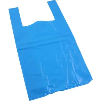 Nákupní taška Taška LDPE 30+7*40 cm s uchem, MODRÁ, extra silná