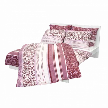 Povlečení Stanex Ložní povlečení bavlněné Miranda bordó (LS287) ROZMĚR: 140x220 cm + polštář (90x70 cm)