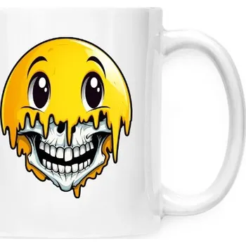 Hrnek malý bílý s potiskem Smile emoji