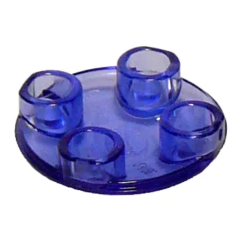 Hračka 2654 Trans-Purple Plate, Round 2 x 2 with Rounded Bottom (Průhledná fialová deska, kulatá 2 x 2 se zaobleným dnem)