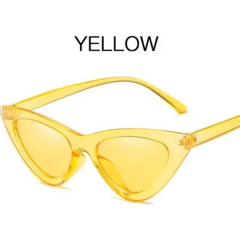 Vintage retro sluneční brýle cat eye - Žlutá