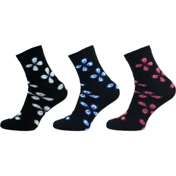 Dámské ponožky Novia Ponožky dámské Ladies Exclusive černý květ 1084 Barva: černá, Velikost: 26-27