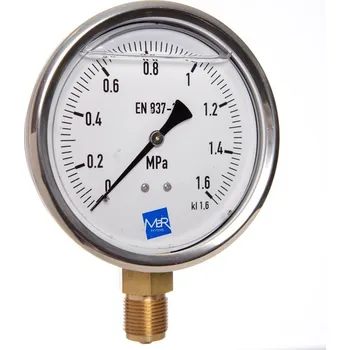 MANOMER SK, a.s. manometr 384 G 0/1,6MPa, M20x1,5mm (MI100G/117/1,6) spodní přip. + glycerinové plnění