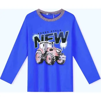 Chlapecké oblečení Chlapecké tričko dl.r. KUGO MC3789, modré (chlapecké triko Kugo s dlouhým rukávem)