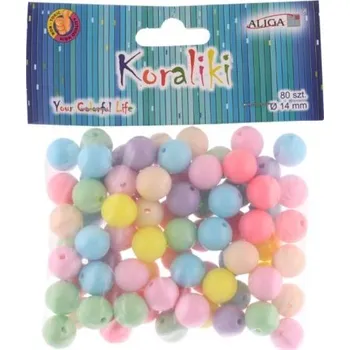 Dětské navlékací korálky Korálky Kulaté 14mm, 80ks pastelové, mix