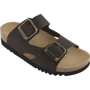 Dámské pantofle Obuv Scholl MOLDAVA WEDGE AD tmavě hnědé dámské zdravotní pantofle