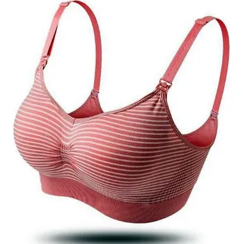 Těhotenská podprsenka Kojící podprsenka bez kostic bezešvá a velice pružná Barva: Červená, Velikost: XXL
