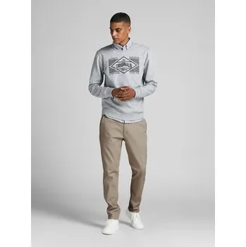Pánské kalhoty Jack & Jones Kalhoty z materiálu Marco Dave 12174307 Béžová Slim Fit 31_32