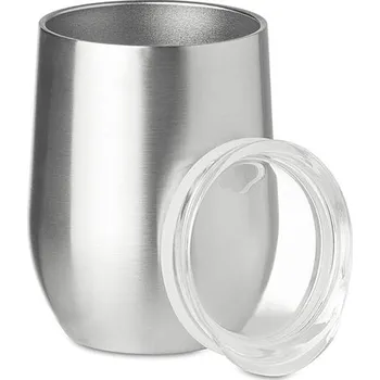 CHIN CHIN - Dvoustěnný hrnek , stříbrná mat