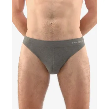 Slipy Gina Výhodné balení 5 kusů - Bambusové pánské slipy s úzkým bokem 50004P Barva/Velikost: šedá, bílá / L/XL