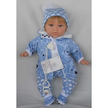 Panenka Realistická panenka Teo v modré bundě od španělské firmy Marina & Pau (Teo - 45 cm - v sáčku)