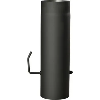 Kouřovod Roura kouřová s klapkou 145 mm/50 cm, silnostěnné 1,5 mm, černá MA654449