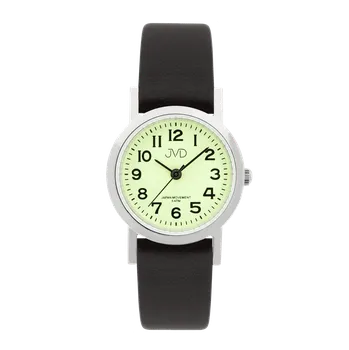 Hodinky JVD Dámské módní ocelové hodinky na černém řemínku JVD J4061.11 (JVD Dámské módní ocelové hodinky na černém řemínku JVD J4061.11)