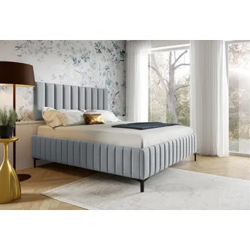 Postel Eka Čalouněná postel CARLO 140x200 cm Barva látky Trinity: (2314) Šedá, Úložný prostor: Bez úložného prostoru