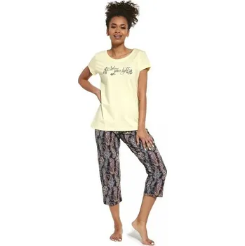 Dámské pyžamo Pyžamo dámské Cornette capri a šortky 245 Shine žluté Barva: žlutá, Velikost: M