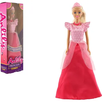 Panenka Panenka princezna Anlily plast 28cm červená v krabici 10x32x5cm