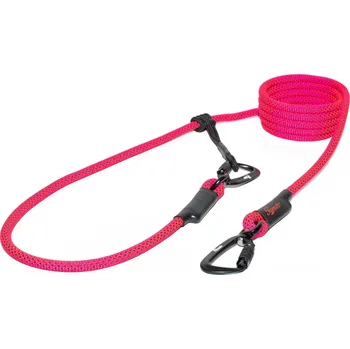 Vodítko pro psa Tamer Lanové vodítko EASYLONG TWIST | Střední pes | růžové neon se zelenočerným prošitím - 440 Délka: 2,5 m