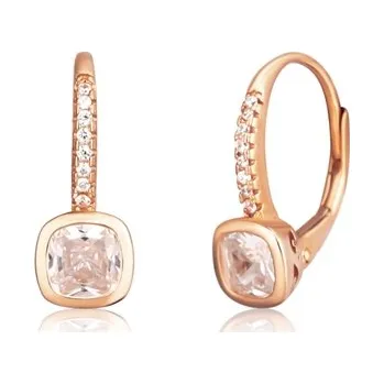 Náušnice Dámské zlacené stříbrné náušnice se zirkony STNAU1548F