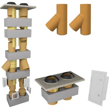 Komín CS komín Universal dvouprůduch Optimal 180-45°/180-45° - 4,0 m