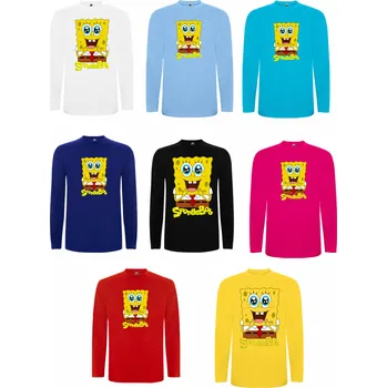 Chlapecké tričko Tričko SpongeBob Cute Barva: Bílá, Velikost: XL, Varianta oděvu: Tričko s dlouhým rukávem
