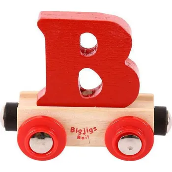 Vláček a vláčkodráha Bigjigs Rail Vagónek dřevěné vláčkodráhy Písmeno B