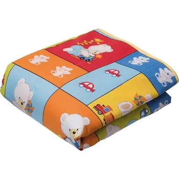 Hrací deka SCANquilt KLASIK 135 x 135 cm Medvídek Patch Pestrá