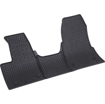 autokoberec Autokoberce gumové přesné s nízkým okrajem - Ford Transit Custom I (2018-2023) automatická převodovka 3-sedadla