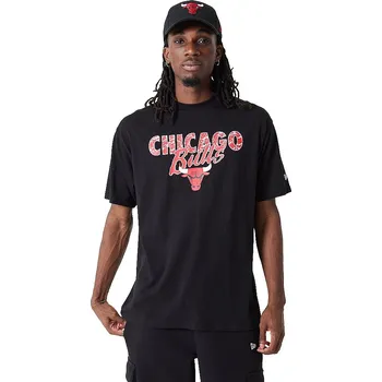 tričko New Era Team Script Oversized NBA Chicago Bulls - Black/Faded Red XL