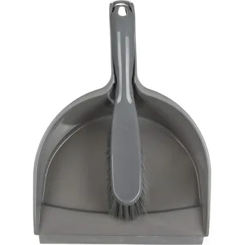 BRILANZ Souprava lopatka a smetáček ECONOMY s gumou, stříbrná (BRILANZ Souprava lopatka a smetáček ECONOMY s gumou, stříbrná)