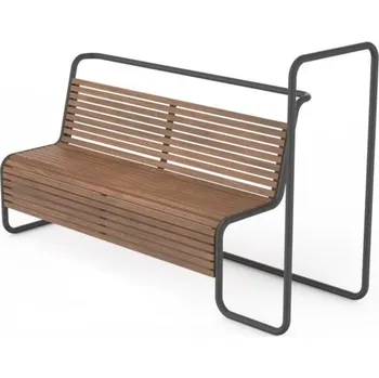 Zahradní lavice HTI FULFIT Lavička s opěradlem LFT258.00 Materiál konstrukce: ocel, Povrchová úprava: komaxit dle RAL, Typ použitého obložení: sapeli