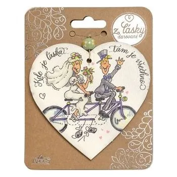 Žertovný předmět ARGUS Dárková dřevěná dekorace srdíčko 23510029