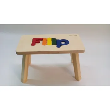 Dřevěná stolička CUBS se JMÉNEM FILIP barevná