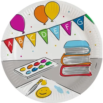 Party nádobí Škola talíře papírové 8 ks 23 cm 9917040