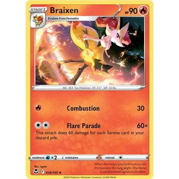 Karetní hra Braixen 026/195 - Silver Tempest Typ karty: Non-Holo