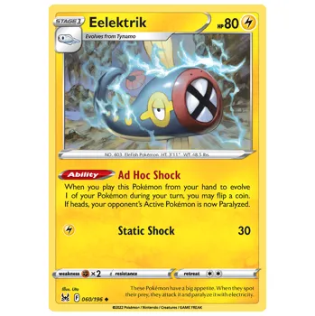 Sběratelská karetní hra Pokémon karta Eelektrik 060/196 - Lost Origin