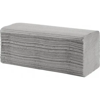 Papírový ručník Ručníky papírové skládané ZZ, 230x250, 1 vrstvý, recykl šedý, 4000ks